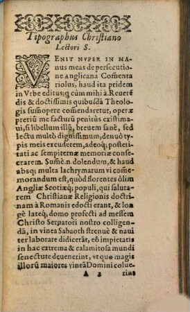 Commentariolus de persecutione Anglicana ...