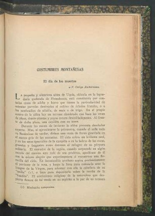 Costumbres montañesas : El día de los muertos