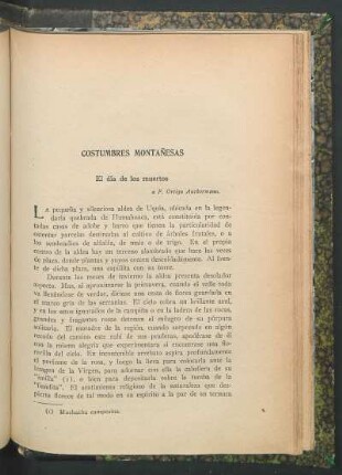 Costumbres montañesas : El día de los muertos