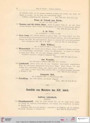 Gemälde von Meistern des XIX. Jahrh. (Nr. 322 - 502)
