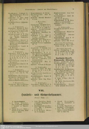 VII. Handels- und Gewerbekammer