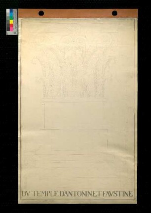 Korinthisches Säulenkapitell am Tempel des Antonius Pius und der Faustina