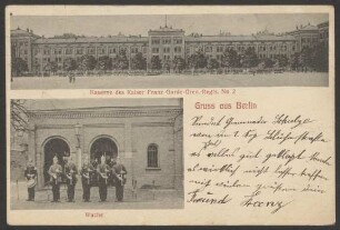 Ansichtskarte Kaserne des Kaiser Franz Garde-Grenadier-Regiments mit Wache