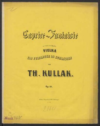 Caprice-Fantaisie pour le piano sur des thêmes favorits de l'Opéra Le Camp De Silésie ou Vielka de Meyerbeer : Op. 41