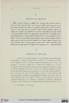 IV: Sermons de Théodore