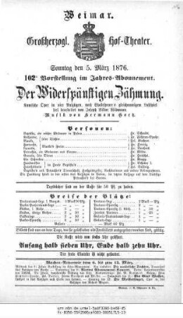 Der Widerspänstigen Zähmung