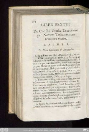 Caput I. De Novo Testamento & Evangelio.