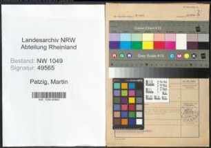 Entnazifizierung Martin Patzig , geb. 24.12.1888 (Moebelfabrikant)