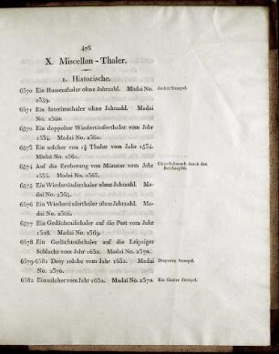 X. Miscellan-Thaler.