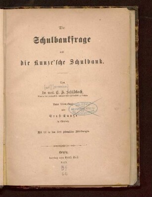 Die Schulbankfrage und die Kunze'sche Schulbank
