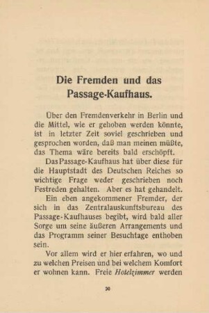 Die Fremden und das Passage-Kaufhaus