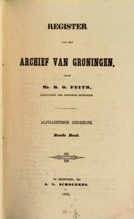 Register van het Archief van Groningen : Chronologisch Gedeelte, 6