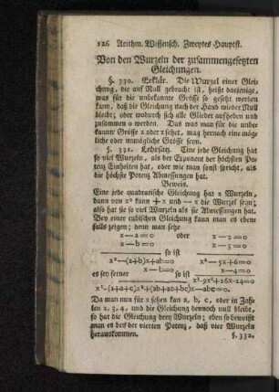 Von den Wurzeln der zusammengesetzten Gleichungen.