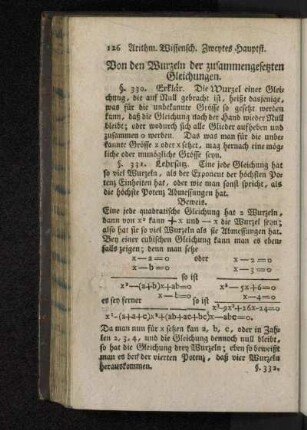 Von den Wurzeln der zusammengesetzten Gleichungen.
