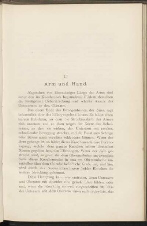 II. Arm und Hand.