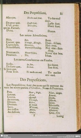 Des Prepositions