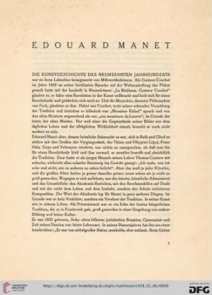 Edouard Manet [Vorworte von Emil Waldmann, Max J. Friedländer und Max Liebermann]