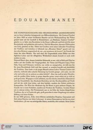 Edouard Manet [Vorworte von Emil Waldmann, Max J. Friedländer und Max Liebermann]