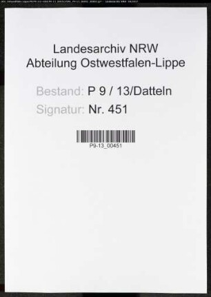 Sterberegister Standesamt Datteln