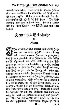 Heyraths-Gebräuche in Siam.