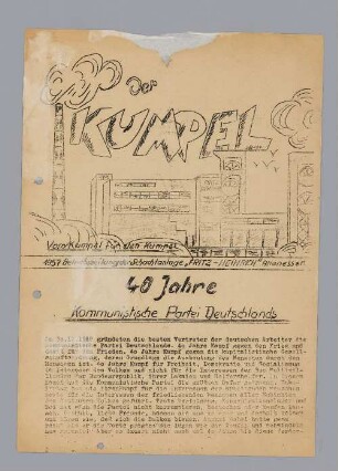 Betriebszeitung "40 Jahre Kommunistische Partei Deutschlands"