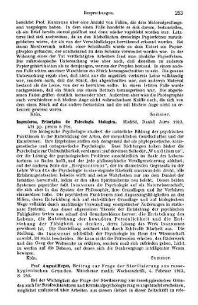 253, Ingenieros, Principios de Psicologia biologica. 1913