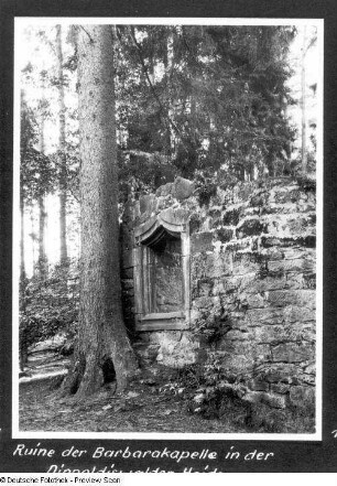 Ruine der Barbarakapelle in der Dippoldiswalder Heide