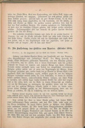 25. Die Aufhebung des Eides von Nantes. Oktober 1685.
