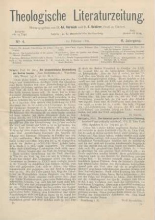 73-74 [Rezension] Scholz, Ant., Die alexandrinische Uebersetzung des Buches Jesaias