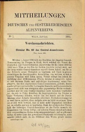 Mitteilungen des Deutschen und Österreichischen Alpenvereins. 6. 1880