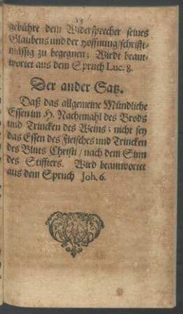 Der ander Satz.