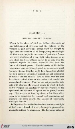 Chapter III: Mycenae and the islands