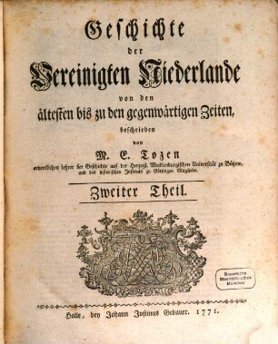 Geschichte der Vereinigten Niederlande von den ältesten bis zu den gegenwärtigen Zeiten, 2