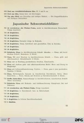 Japanische Schwertstichblätter (Nr. 701-736)