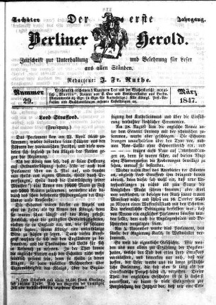 Nummer 29, März 1847