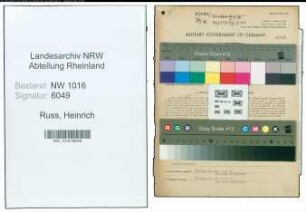 Entnazifizierung Heinrich Russ , geb. 29.07.1904 (Landwirt)