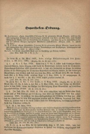 Hypotheken-Ordnung.