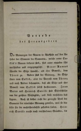 Vorrede des Herausgebers