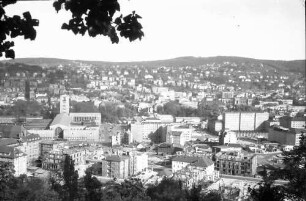 Stuttgart: Blick vom Kriegsbergturm auf Bahnhof bis Postdirektion