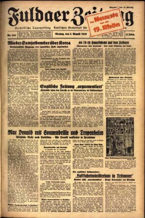 Ausgabe vom Montag, den 08. August 1938.