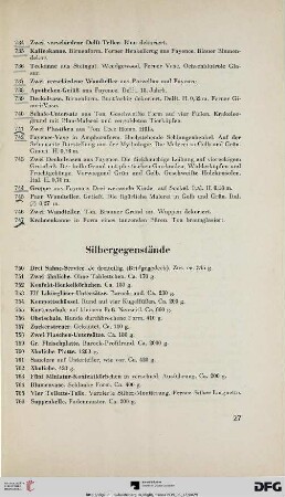 Silbergegenstände (Nr. 750-899)