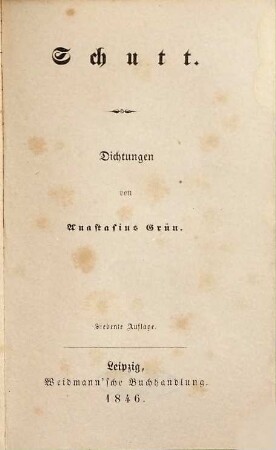 Schutt : Dichtungen