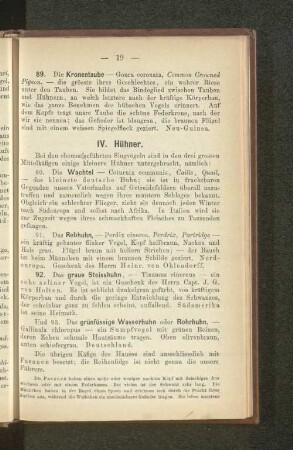 IV. Hühner.