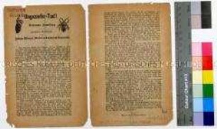Illegales Flugblatt der Sozialdemokratischen Partei aus der Zeit des Sozialistengesetzes in Form einer Metapher