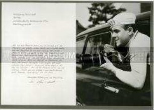 Handschriftliches Glückwunschschreiben von Wolfgang Behrendt mit großformatigem Bild zum 75. Geburtstag von Walter Ulbricht