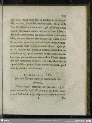 Observatio XIV. Nec iure Romano omnis ex iureiurando actio denegata