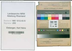 Entnazifizierung Karl Heinz Elsbergen , geb. 25.05.1906 (Arzt)