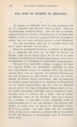 268-284 Eine Krisis der Geschichte der Philosophie