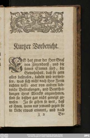 Kurtzer Vorbericht.