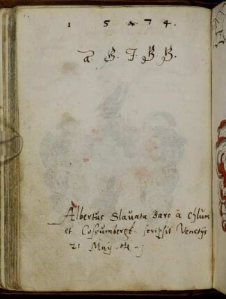 Albertus Slavata Baro à Chlum et Cossumbergk, Venedig 1574